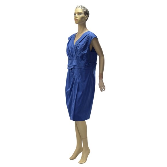 Suzi Chin For MAGGY BOUTIQUE Women's Blue Sleeveless Wrap Dress Size 18W - Picture 4 of 16